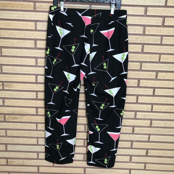 Cotton Martini Cocktail Print Pants - Waist 32 - Picture 2 of 11